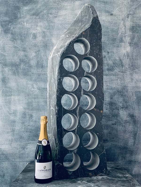 Artistic slate wine rack