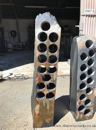 Rusted slate wine rack