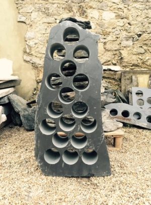 Alternating slate wine rack