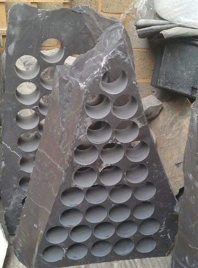 Triangular shaped wine rack