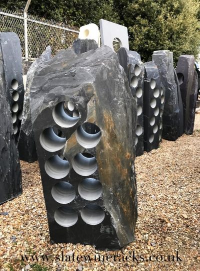 Rusty slate wine rack