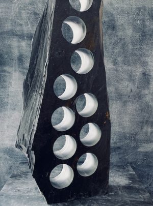 Angled slate wine rack