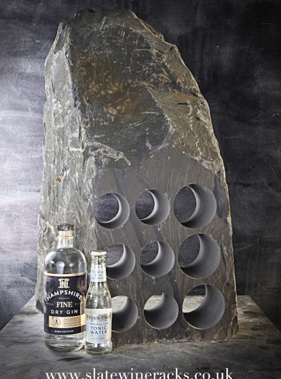 Rustic slate gin rack