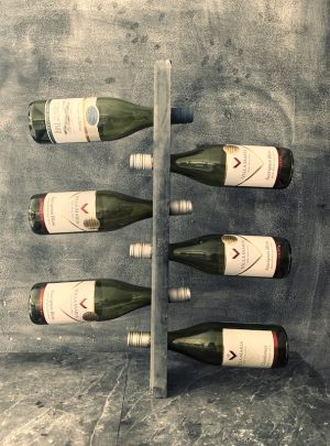 Wall mounted slate wine rack