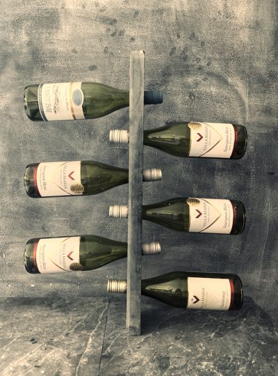 Wall mounted slate wine rack